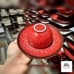 BỘ BÁT ĐĨA GỐM SỨ NHÀ HÀNG MÀU ĐỎ NOEL AH002 - Ảnh 6