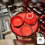BỘ BÁT ĐĨA GỐM SỨ NHÀ HÀNG MÀU ĐỎ NOEL AH002 - Ảnh 7