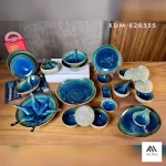 BỘ BÁT ĐĨA GỐM SỨ NHÀ HÀNG MÀU XANH NƯỚC BIỂN AH001 - Ảnh 5