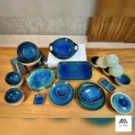 BỘ BÁT ĐĨA GỐM SỨ NHÀ HÀNG MÀU XANH NƯỚC BIỂN AH001 - Ảnh 13