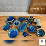 BỘ BÁT ĐĨA GỐM SỨ NHÀ HÀNG MÀU XANH NƯỚC BIỂN AH001 - Ảnh 12
