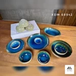 BỘ BÁT ĐĨA GỐM SỨ NHÀ HÀNG MÀU XANH NƯỚC BIỂN AH001 - Ảnh 8