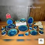 BỘ BÁT ĐĨA GỐM SỨ NHÀ HÀNG MÀU XANH NƯỚC BIỂN AH001 - Ảnh 7